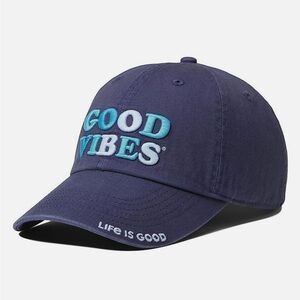 NEW WITH TAG Life is Good baseball hat with “Good Vibes” embroidered